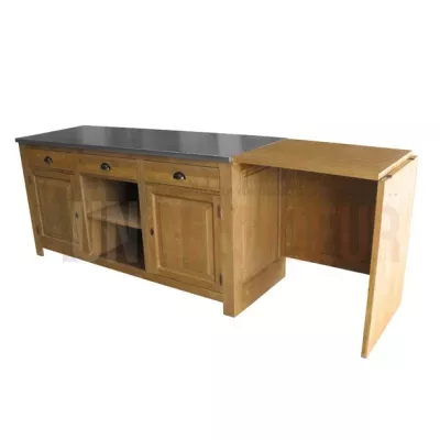 Comptoir caisse sur-mesure en pin massif 270cm