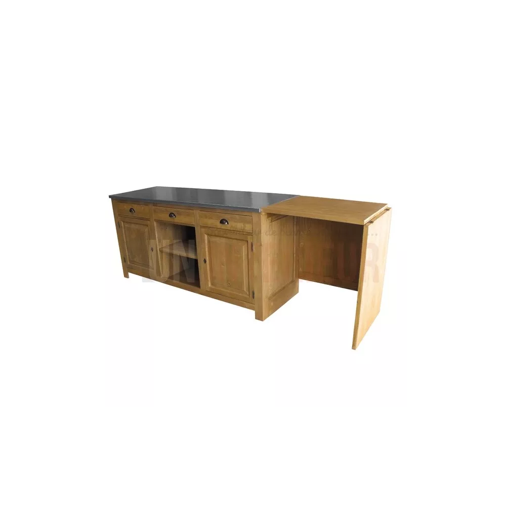 Comptoir caisse sur-mesure en pin massif 270cm