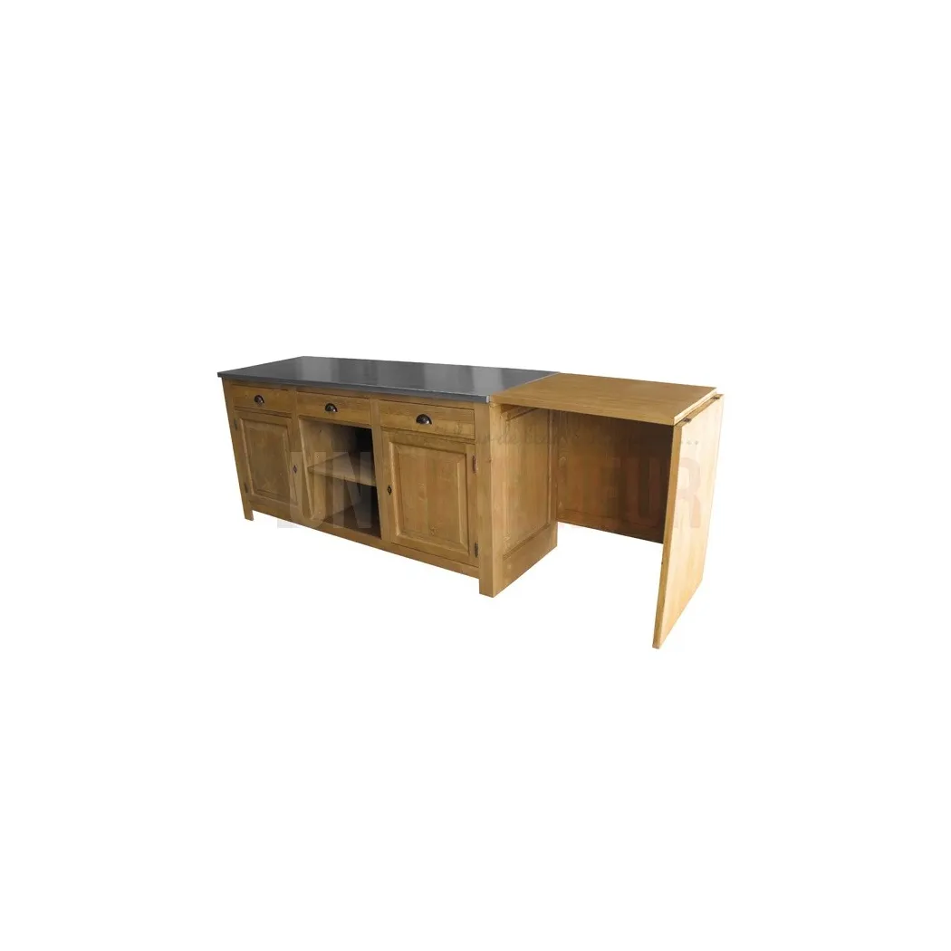 Comptoir caisse sur-mesure en pin massif 270cm