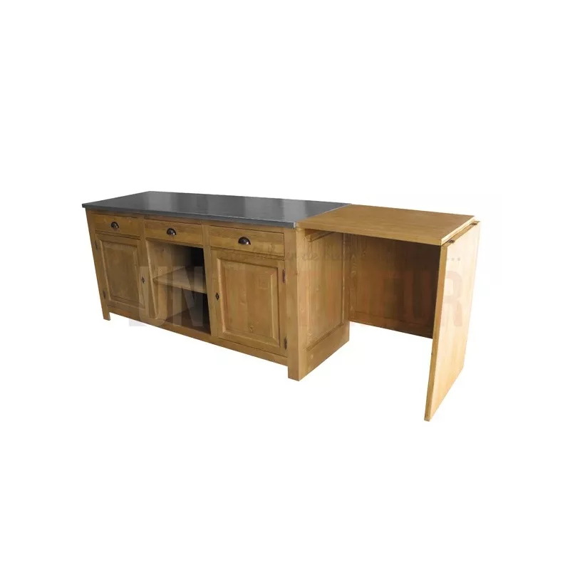 Comptoir caisse sur-mesure en pin massif 270cm