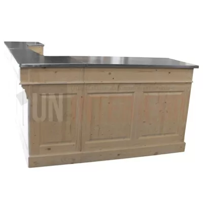 Bar sur-mesure en pin massif 250cm avec retour en L