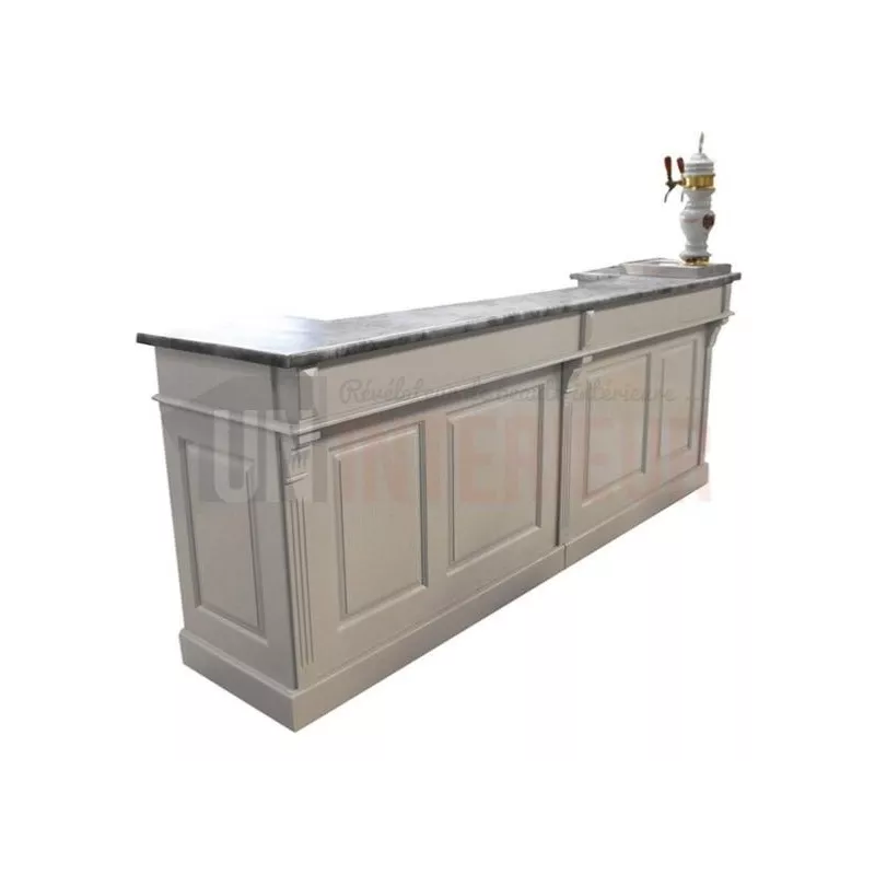 Bar comptoir sur-mesure en pin massif 280cm avec intégrations
