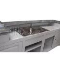 Bar comptoir sur-mesure en pin massif 280cm avec intégrations