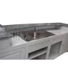 Bar comptoir sur-mesure en pin massif 280cm avec intégrations