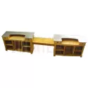 Comptoir d'accueil sur mesure avec bureau en pin massif 500cm