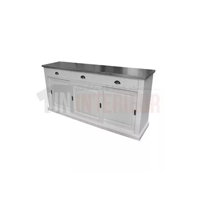 Comptoir d'accueil sur mesure avec bureau en pin massif 500cm