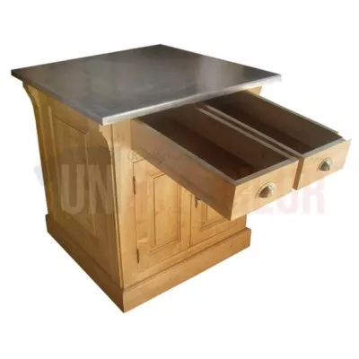 Pôle central sur-mesure en pin massif ou îlot 90cm