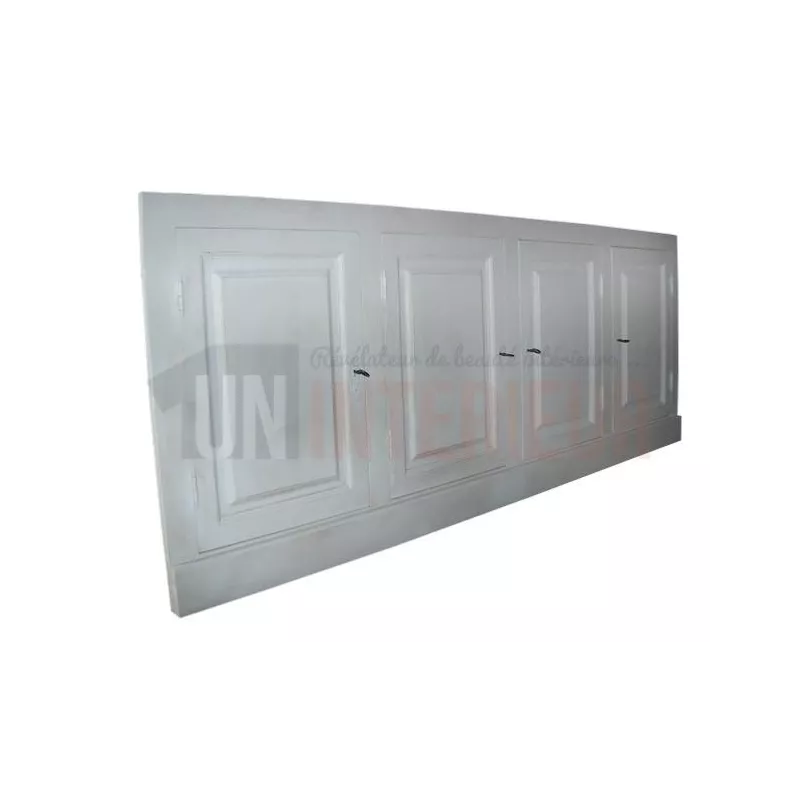 Façade de cuisine sur-mesure en pin massif 252cm