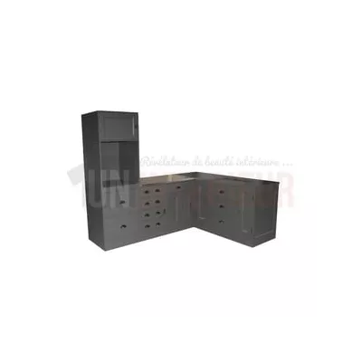 Cuisine sur-mesure en pin massif - Zinc véritable - 20 éléments