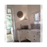 Cuisine sur-mesure en pin massif blanche antiquaire vieilli - 5 éléments