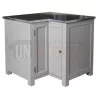 Meuble d'angle rangement de cuisine en pin massif - Straight