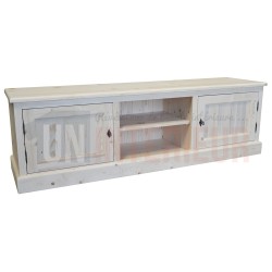 Meuble télévision 180cm en pin massif, 2 portes - Bust