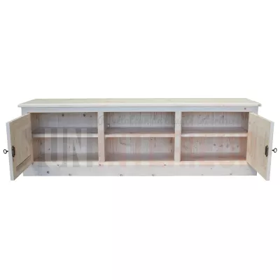 Meuble télévision 180cm en pin massif, 2 portes - Bust