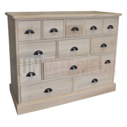 Meuble de mercerie en chêne massif, 13 tiroirs - James