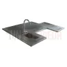 Plan de travail en zinc sur mesure avec évier frappé - Zinc gris anthracite