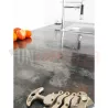 Plan de travail en zinc sur mesure avec intégration d'évier inox - Zinc d'art