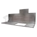 Ensemble plan en zinc et crédence en zinc avec découpe - Zinc classique