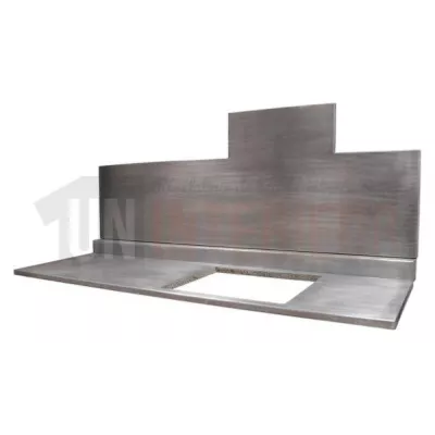 Ensemble plan en zinc et crédence en zinc avec découpe - Zinc classique