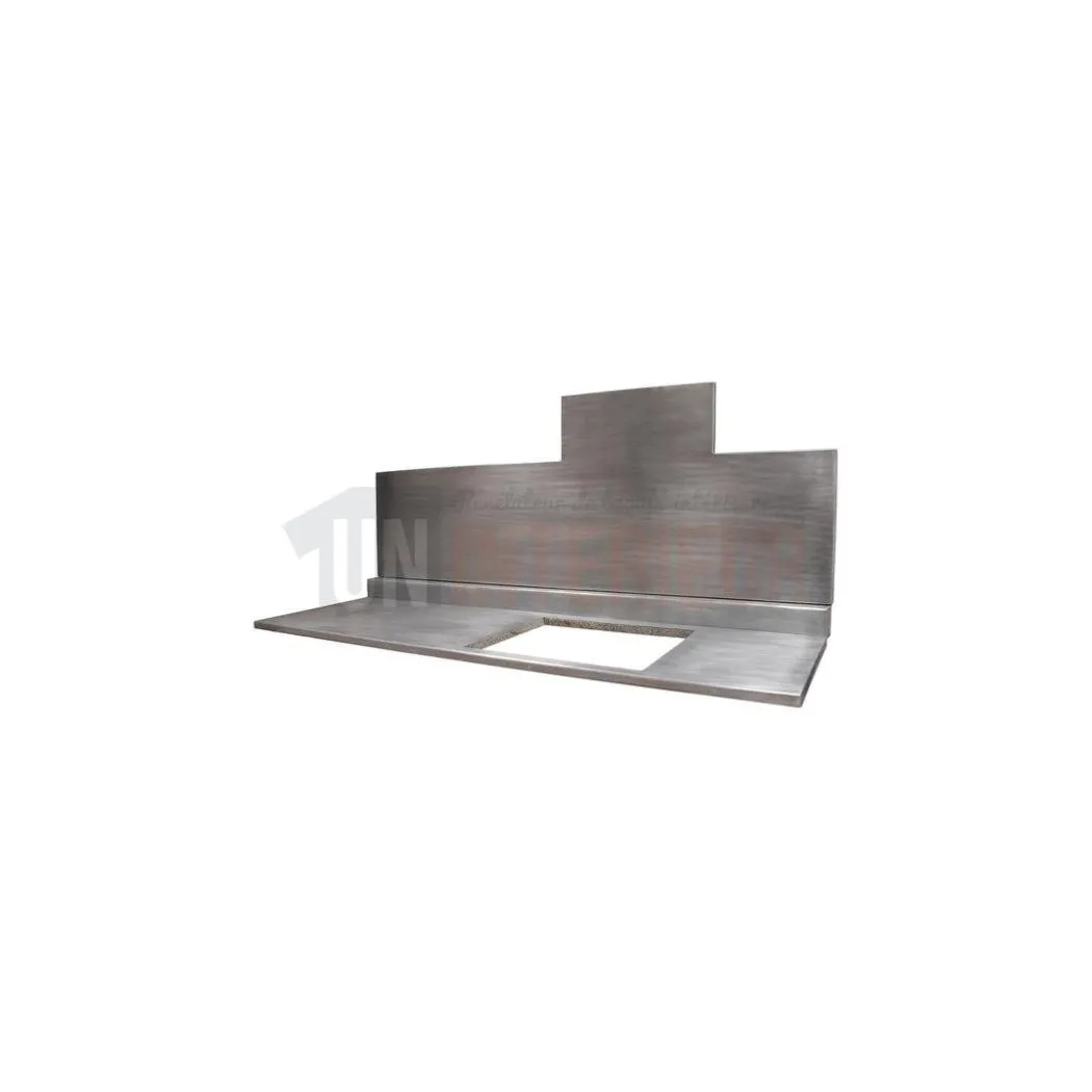 Ensemble plan en zinc et crédence en zinc avec découpe - Zinc classique