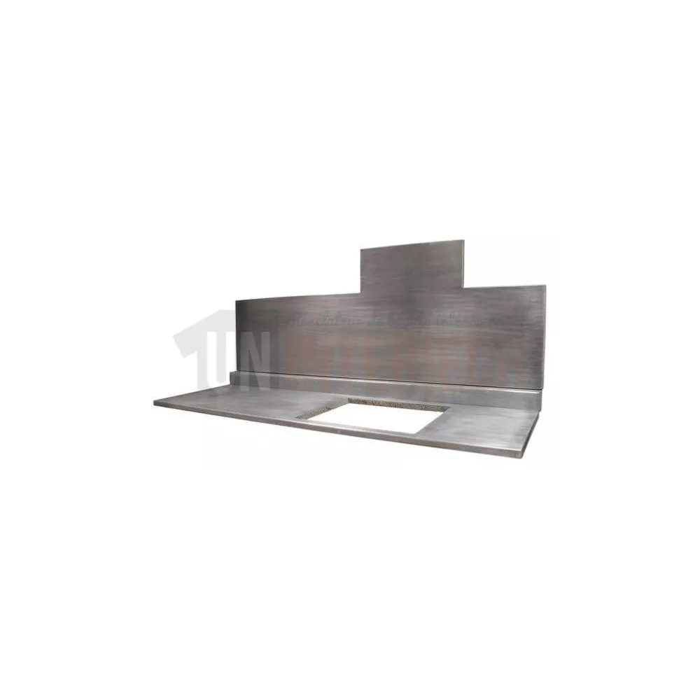 Ensemble plan en zinc et crédence en zinc avec découpe - Zinc classique