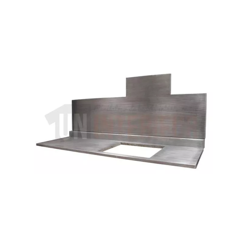 Ensemble plan en zinc et crédence en zinc avec découpe - Zinc classique