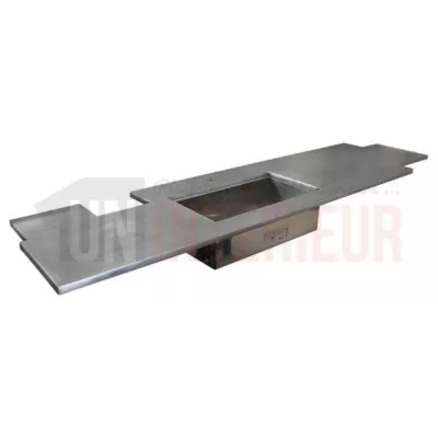Ensemble plans de travail en zinc avec intégrations - Zinc classique