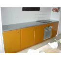 Plan de travail en zinc cuisine avec intégration plaque cuisson - Zinc classique