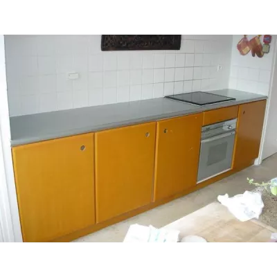 Plan de travail en zinc cuisine avec intégration plaque cuisson - Zinc classique