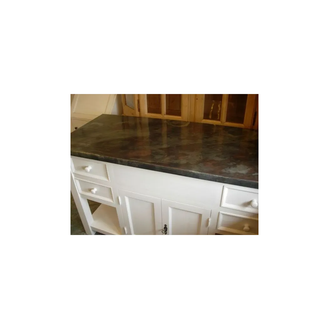 Plateau en zinc pour meuble de salle de bain - Zinc d'art