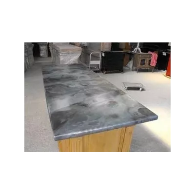 Plan de travail de cuisine en zinc avec évier en zinc - Zinc gris anthracite