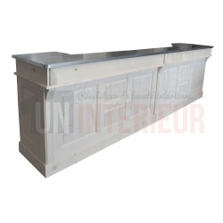 Grand comptoir de bar professionnel en pin massif 360cm - Chester