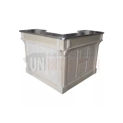 Petite console crénelée cirée en pin massif - Pleasant