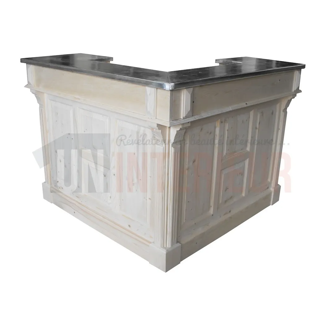 Bar d'angle 140cm x 140cm en pin massif - Chester