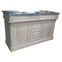 Bar chêne massif avec plateau zinc ou chêne 160cm - Chester