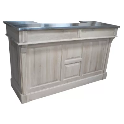 Bar chêne massif avec plateau zinc ou chêne 160cm - Chester