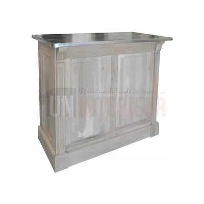 Petit bar bistrot d'accueil en chêne massif 90cm - Chester