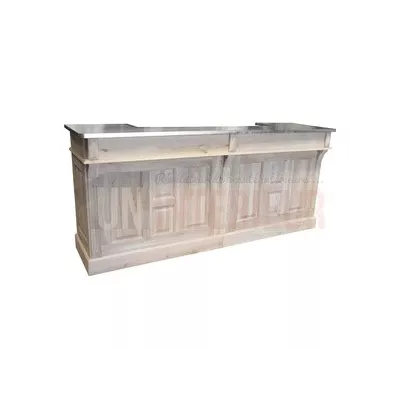 Meuble d'arrière de bar en pin massif 180cm avec miroir - Glasgow