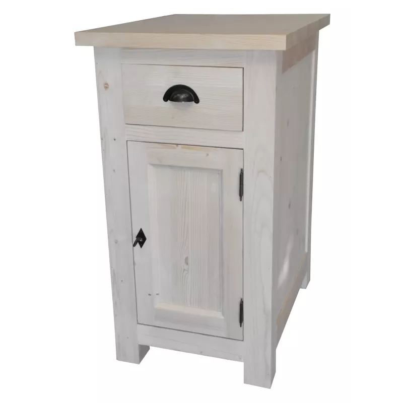 Petit rangement de cuisine 1 tiroir et 1 porte en pin massif - Straight