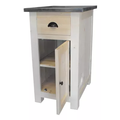 Petit rangement de cuisine 1 tiroir et 1 porte en pin massif - Straight