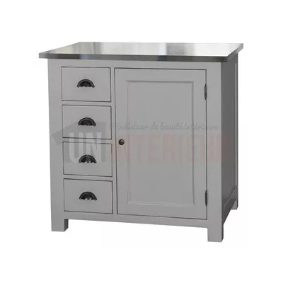 Meuble cuisson 120cm en pin massif pour four et plaque encastrables - Straight