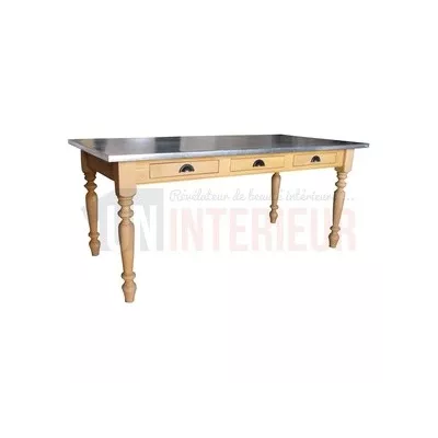 Rangement de cuisine en pin massif 4 tiroirs et 1 porte - Straight