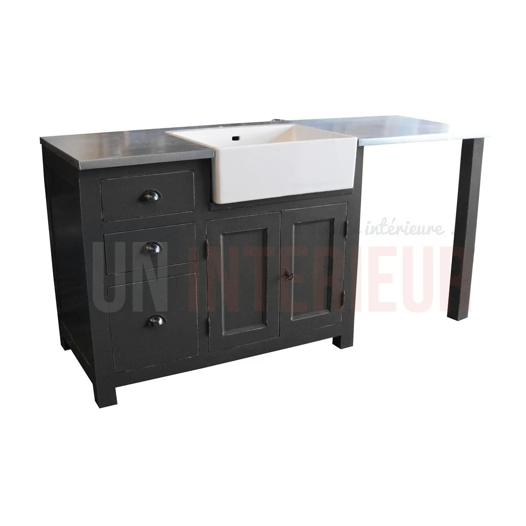 Meuble évier et lave vaisselle sur-mesure 180cm