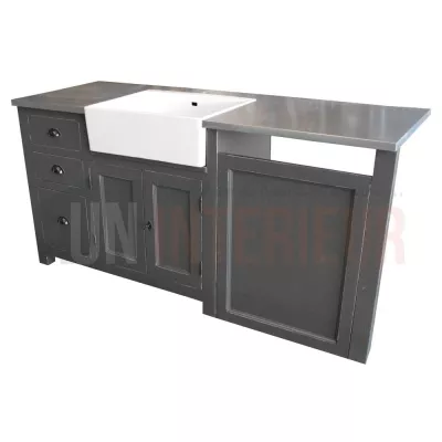Meuble évier et lave vaisselle sur-mesure 180cm