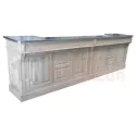 Meuble de bar chêne massif 360cm avec plateau zinc ou chêne - Chester