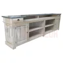Meuble de bar chêne massif 360cm avec plateau zinc ou chêne - Chester