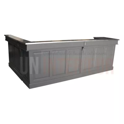 Bar sur-mesure en pin massif 308cm avec retour en L