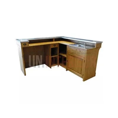 Commode en pin massif 5 tiroirs et pieds "boules" - Camden