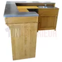 Comptoir sur-mesure d'angle avec évier 190cm sur 140cm