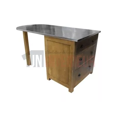 Comptoir sur mesure de service en chêne massif avec évier et intégrations