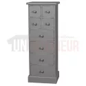 Commode haute en pin massif ou semainier, 8 tiroirs - Cranford